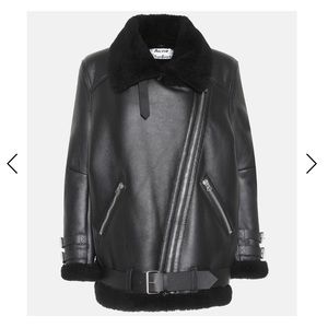 Acne Studios Velocite Leather and Shearling coat